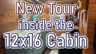 Inside Tour of the 12 x 16 Cabin after Getting Electric  Livestream tonight!