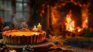 Instrumental Jazz Music & Happy Thanksgiving Ambience | Cozy Relaxing Room