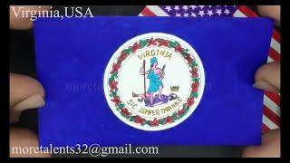 Draw Virginia USA Flag while Anthem State: Our Great Virgina