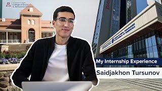 My summer internship experience with Saidjakhon Tursunov