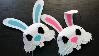 DIY Easter Bunny paper mask | 3D Rabbit mask  | Animal paper mask ideas