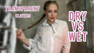 [4K] Dry vs Wet: Transparent try on haul with Olivia | amazing outfits (2024)