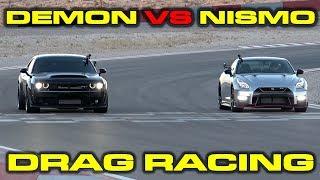 Dodge Demon vs Nissan GT-R Nismo Drag Racing at Speed Vegas
