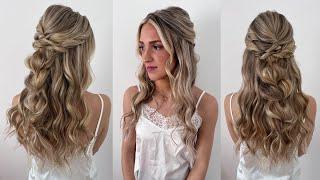 Wedding Hairstyle. How To Do Half Up Half Down Boho Hairstyle. Boho Beach Hairstyle.