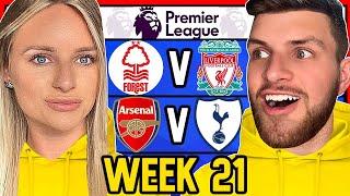 PREMIER LEAGUE WEEK 21 PREDICTIONS