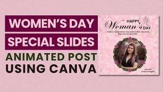 How to Create a Happy Women's Day special posts in Canva | Step-by-Step Tutorial