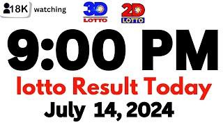 9pm Lotto Result Today  draw JULY 14, 2024 6/58 6/49  Swertres Ez2 PCSO#lotto