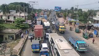 Incredible traffic jam in chatting highway road.