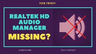 Realtek HD Audio Manager Windows 10 Missing ? | [100% Fix]