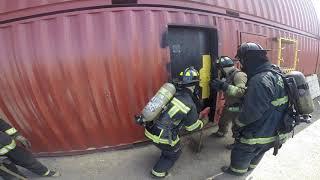 Firefighter Helmet Cam in Live-Burn Structure Fire Training