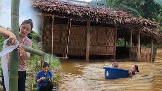 17 year old single mother with the help of neighbors completed her bamboo roof _ly nha hien