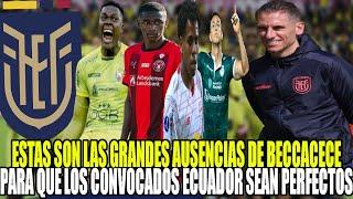 ESTAS SON LAS GRANDES AUSENCIAS DE BECCACECEPARA QUE LOS CONVOCADOS ECUADOR SEAN PERFECTOS