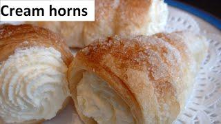 Cream horns | An easy recipe for cream horns | Mouthwatering cream cakes | Creme horns