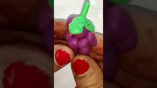 Making Grapes with Clay | FRUITS Polymer Clay Tutorial | #shorts | #shaurishrainbow | #youtubeshorts