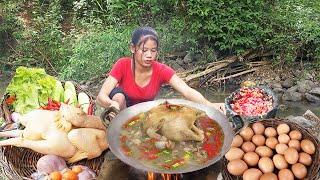 Wow Spicy Chicken Soup! Tasty Chicken recipe cooking for jungle food you may like