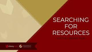 Searching for Resources via the Library Hub