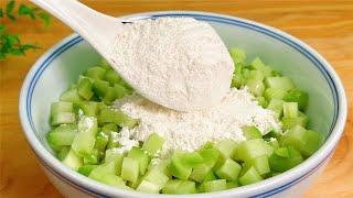 Cut chayote into small cubes, add 1 scoop of flour, teach you a health-preserving practice that you