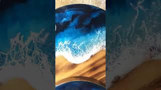 DIY Ocean Charcuterie Board  #BlueResin # #UniqueDesigns #WoodandResin #resin #epoxyresin #epoxy