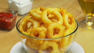 Battered Onion Rings. Recipe from Always Tasty.