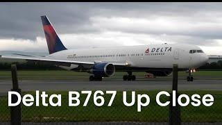 Delta B767-300 up close at Dublin Airport, landing and taxi #airplane #aviation #deltaairlines