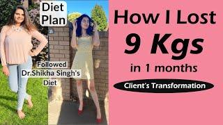 How I Lost 9 Kg In 1 Month - By Dr. Shikha Singh | Weight Loss Journey/Diet|Mahek Diet Plan | Hindi