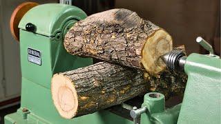 Woodturning Olive Wood Logs into a Unique Saucer Bowl