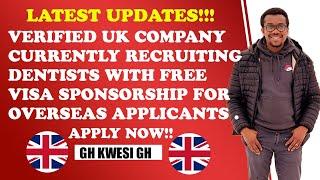 UK Visa Sponsorship available for overseas dental professionals. Apply fast !!!!