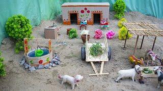 DIY Traditional Village House Model with Vintage Style Miniature Well | Creative Villagers