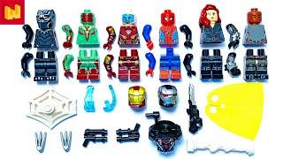 LEGO Iron Man, Spiderman, Black Panther, Warmachine, Vision, Black WIdow , Team Iron Man