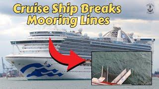 Caribbean Princess Breaks Mooring Lines In Norway