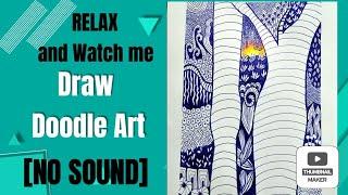 AMAZING Zentangle Doodling with a Biro Pen! Relaxing pattern art. No Sound.