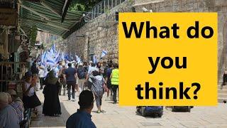 A procession of Jews in the Muslim quarter, Jerusalem - provocation or their full right to do it?