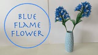 How To Make Easy Nylon Stocking Flower Step By Step ( Blue Flame Flower )