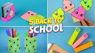 5 DIY Best School Crafts | Easy and Cute School Supplies #papercraft