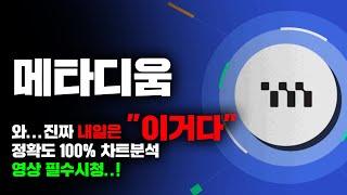 메타디움 [긴급] 와... 진짜 내일은 "이겁니다" 정확도 100% 차트분석, 영상 필수시청..! #코인시황