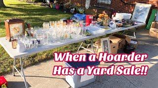 When a Hoarder has a Yard Sale! Shop my Garage Thrift Sale to Declutter my Messy Home & Make Money