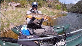 Fly fishing the Green river from pontoon boats