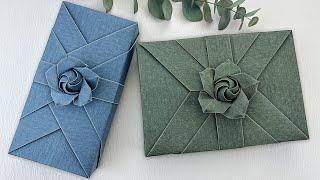 Gift Wrapping Ideas | How to Wrap A Gift + Origami Rose Tutorial （Step By Step）