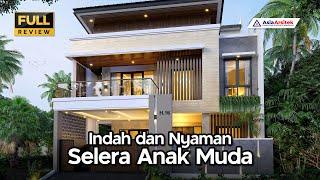 JASA DESAIN RUMAH BEKASI | Desain Rumah Mewah 2 Lantai 4 Kamar di Lahan 12x15 m