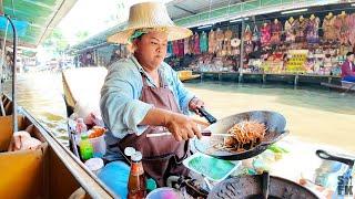 LARGEST FLOATING MARKET in Thailand - Thai street food