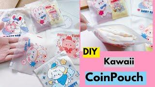 DIY Kawaii Transparent Coin Pouch / how to make clear coin purse/ easy craft ideas / paper craft