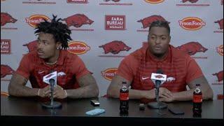 Caleb Wooden & Corey Robinson Press Conference - Arkansas Spring Practice - Day 5