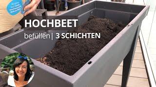 Hochbeet Balkon befüllen mit 3 Schichten - Hochbeet für Balkon | Balkon Hochbeet