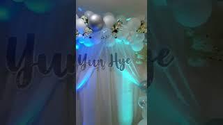 White with touch of Silver for Birthday Backdrop Decoration