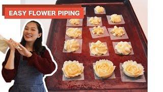 Simple Ways to Pipe Buttercream Flowers || Ally Bakes