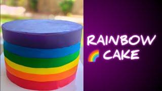 How to make The Best ever RAINBOW CAKE  | Cake Decorating Tutorials | cakesbysamira