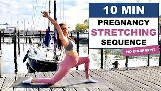 10 MIN PREGNANCY STRETCHING SEQUENCE | Top 10 Prenatal Stretches to Relieve Stress and Tension!