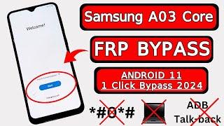 Samsung A03 Core FRP Bypass Without PC | Samsung A032F Google Account Bypass Android 11