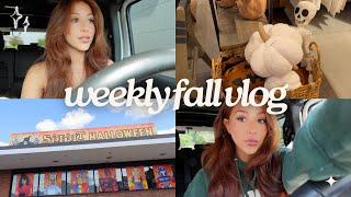 cozy weekly vlog: reviewing dunkin's fall menu, spirit halloween, halloween decorating, + more