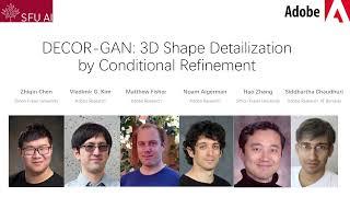 DECOR-GAN: 3D Shape Detailization by Conditional Refinement, CVPR 2021, oral presentation video
